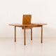Italian mid-century round extension teak table with brass details, 1960s