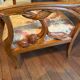 Salon 1900 signed by architect Basilé, 3 armchairs, 2 chairs, 2 ottomans.