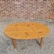 70s oval pine coffee table
