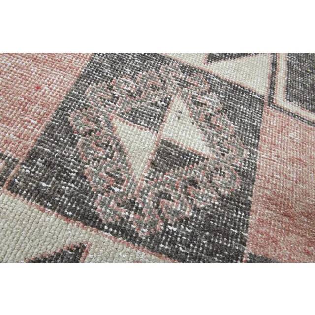 Vintage Turkish Oushak Wool Runner Handmade Wool Runner Rug 123x376