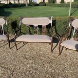 Bench and its two chairs