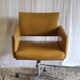 Modernist office armchair in yellow faux leather - 1950s