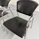 6 black leather and chrome metal chairs Brayton International vintage sa