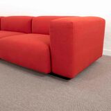 Vitra modular soft 5-seat sofa by Jasper Morrison in red Fabric