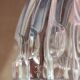 Suspension cascade 3 lights in chrome metal and crystal - mid 20th century.