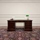 Classic English desk with green leather inlay.