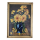 Tableau Huile sur Isorel - Bouquet aux fleurs jaunes Signé Rervillard
