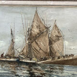 Oil painting on canvas, navy signed G. Luigi