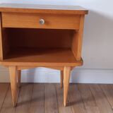 Scandinavian bedside oak compass feet 50-60s