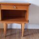 Scandinavian bedside oak compass feet 50-60s