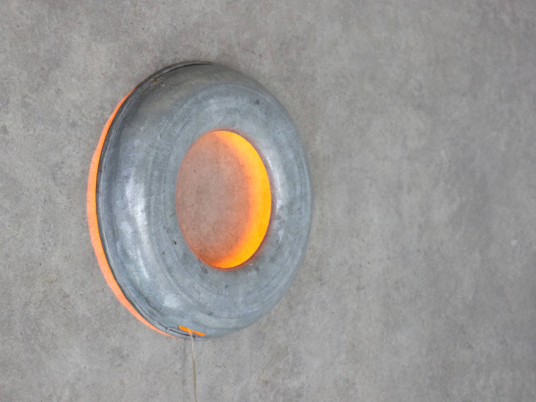 Vintage Italian Metal Donought Wall Lamp