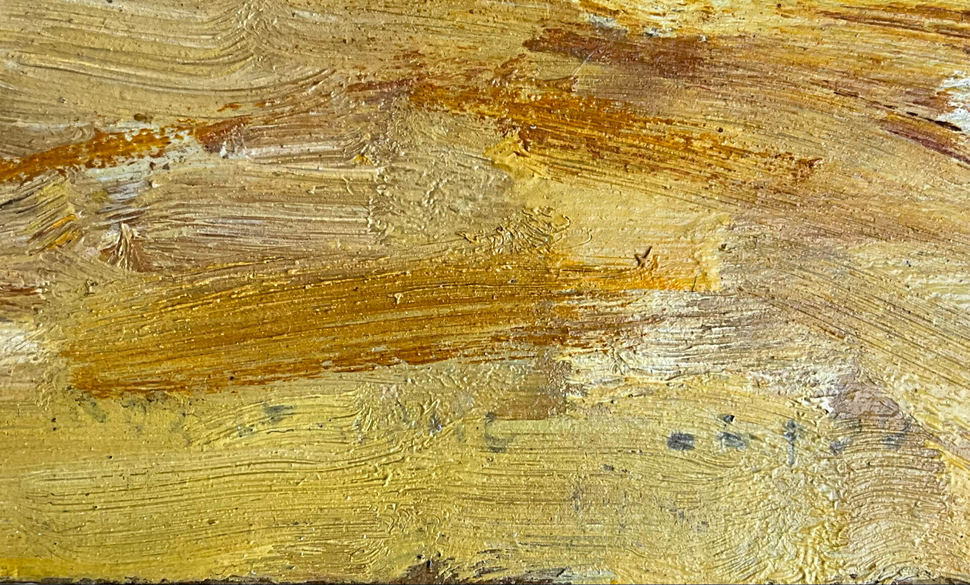 Oil on double-sided panel with geese, signed Robert, dated 1930.