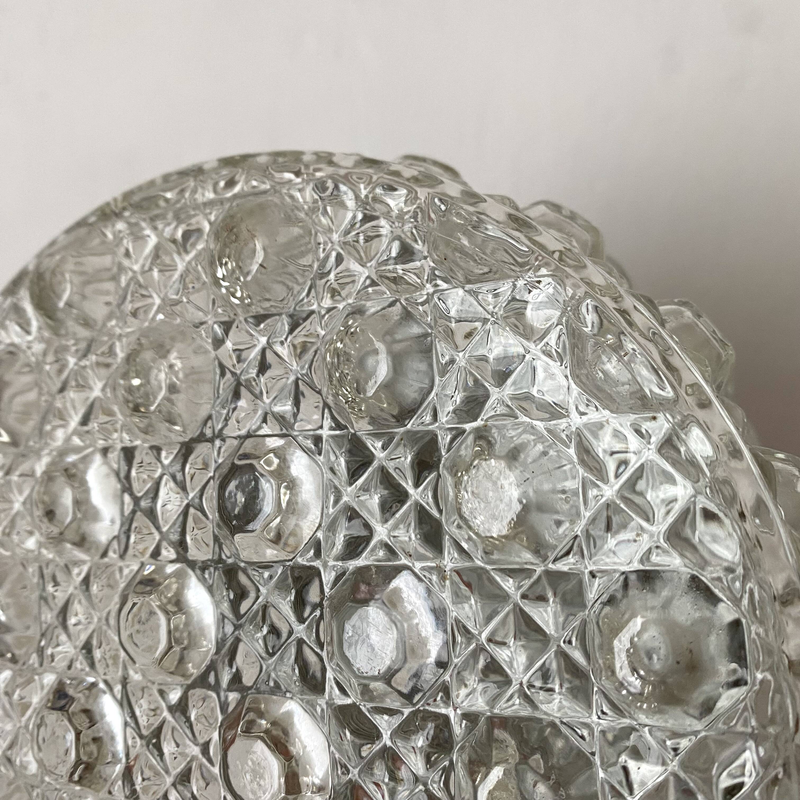 Small vintage molded glass ceiling light 15 cm