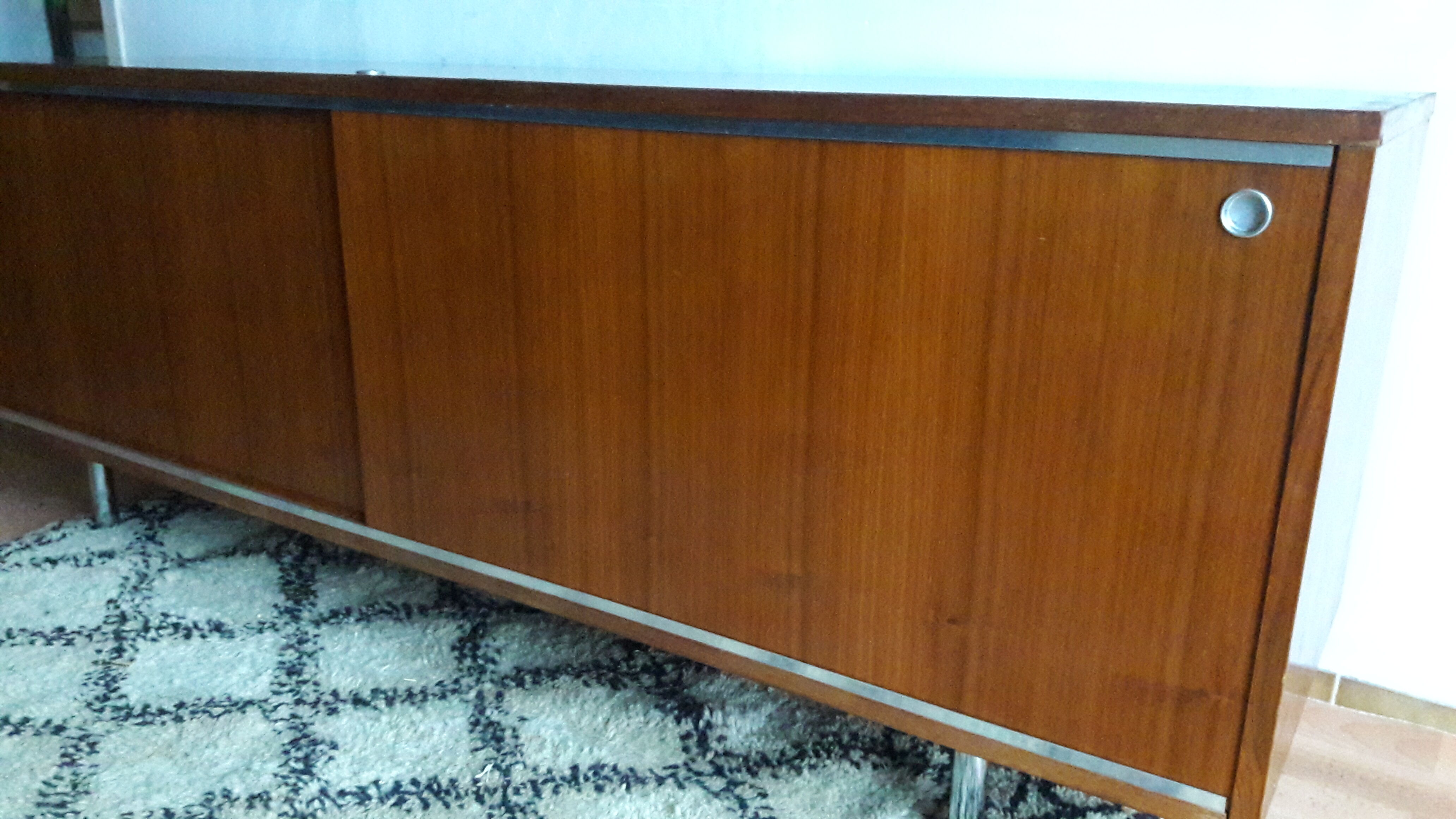 Row 70's chrome and teak plywood