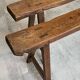 Pair of solid oak farmhouse benches 214cm for rustic table 1950