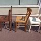Set of 18 mismatched wooden bistro chairs - vintage