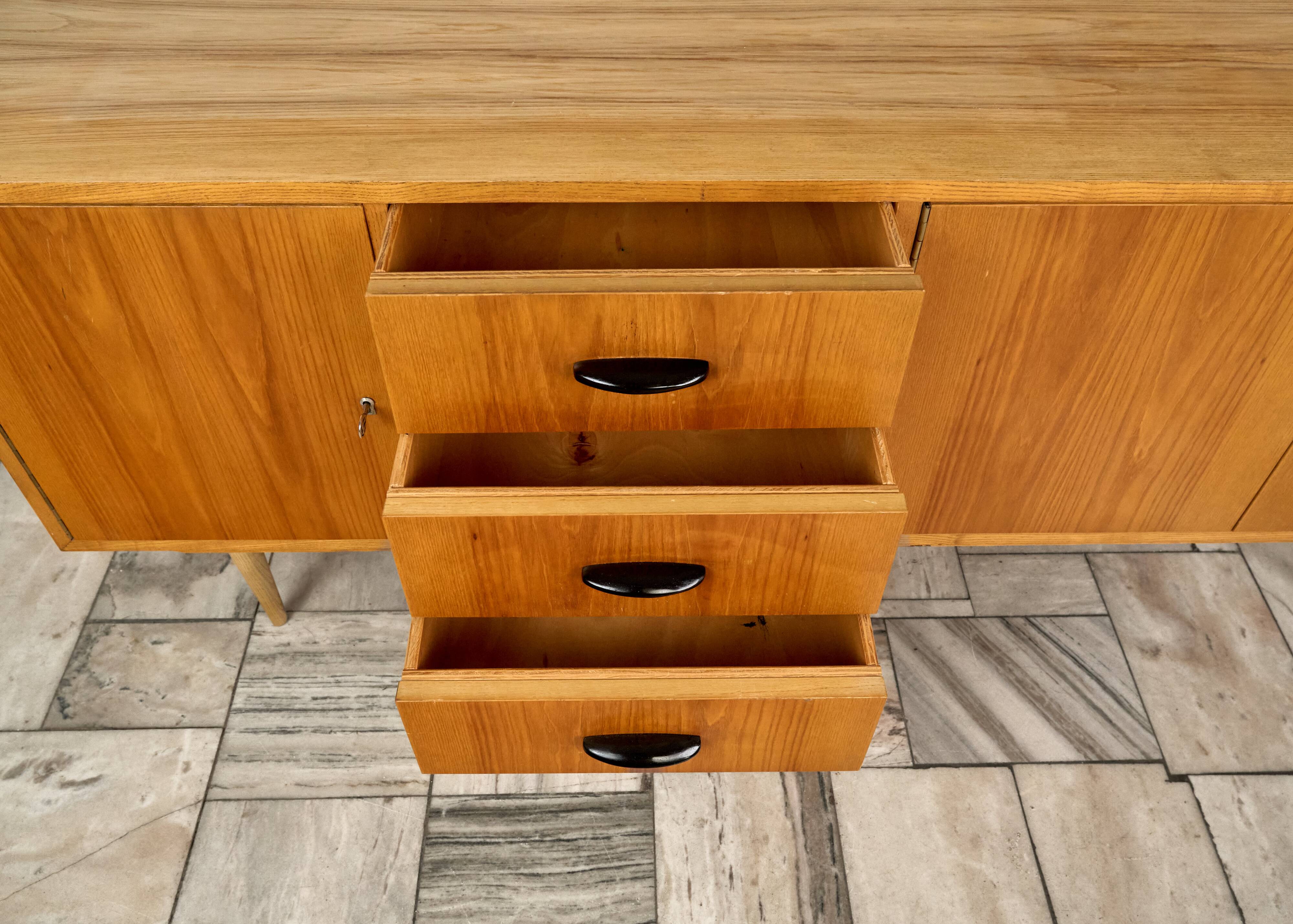 Vintage Long Sideboard, 1960s, Czechoslovakia