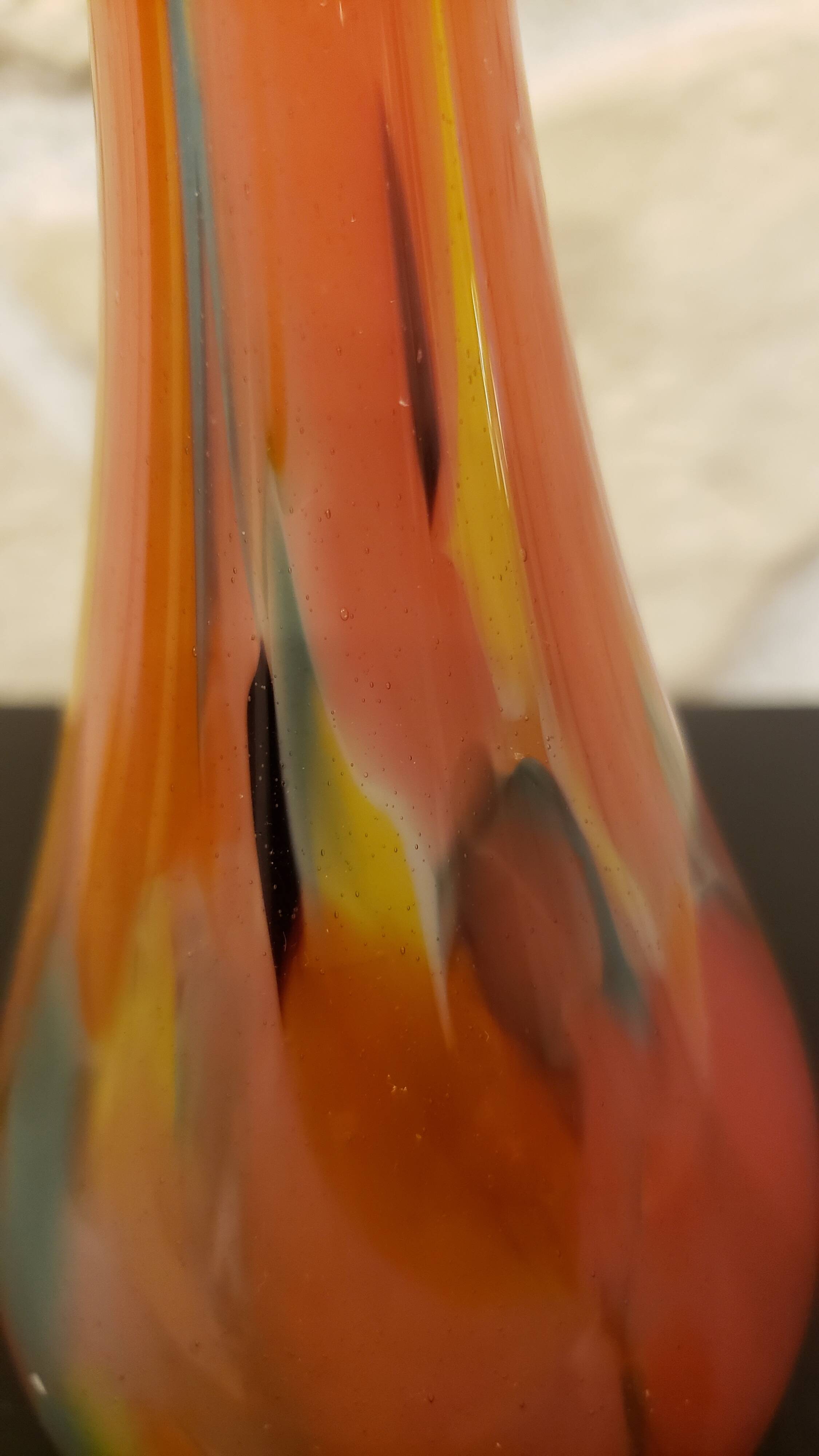 Blown glass soliflore with vibrant colors