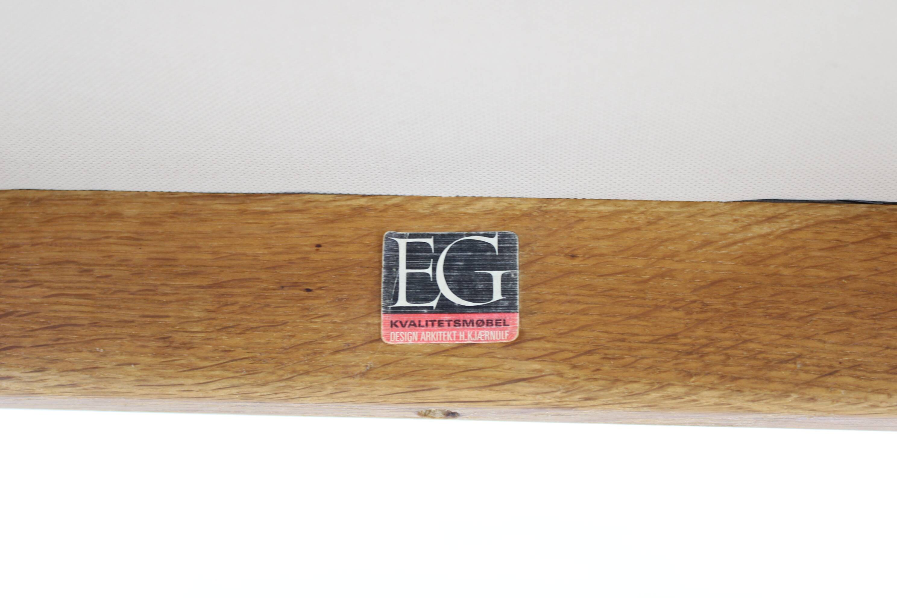 1960s Henning Kjærnulf Razorblade armchair in solid oak for EG Møbler, Denmark