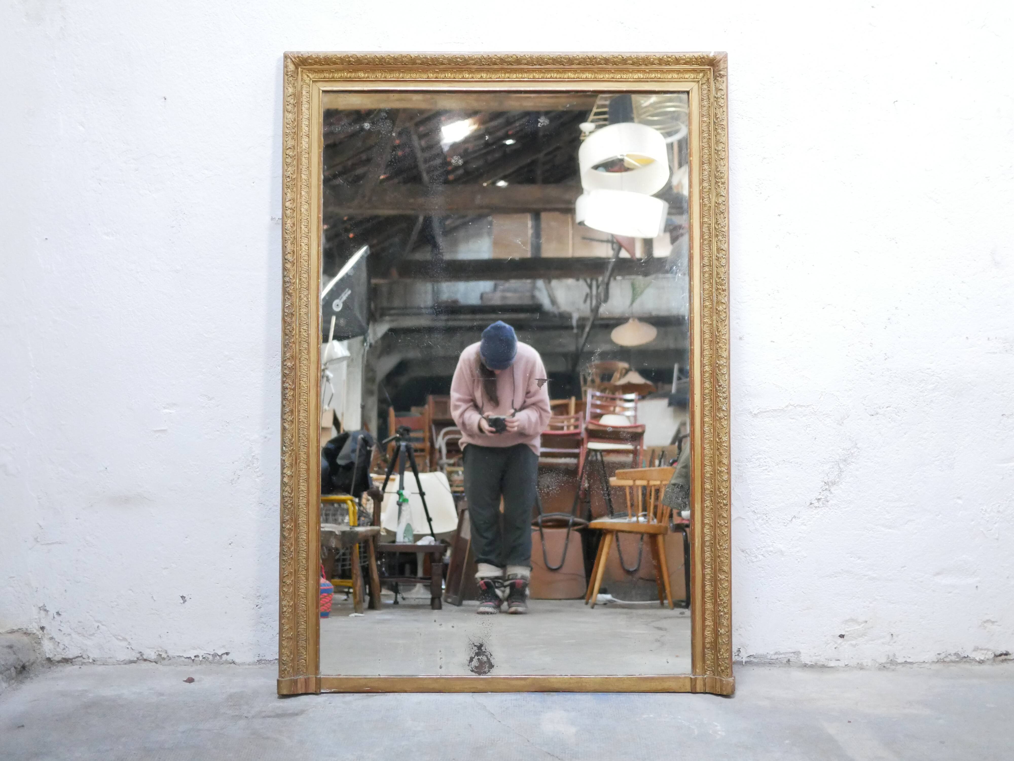 Old rectangular mirror Napoleon III 153cm x 107cm