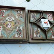Boîte de jeu nain jaune atlas vintage 1920  avec pions