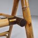 Set of 4 Dal Vera bamboo folding chairs, brass details, Italy, 1960s.