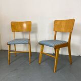 Chaises de salle à manger en hêtre modernistes du milieu du siècle, années 1950, lot de 2