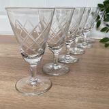 Set of 6 white wine glasses