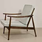 Scandinavian armchair 1960 curved armrests