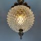 Vintage Pineapple pendant light in molded glass and gold metal