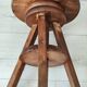 Adjustable vintage workshop stool made of solid wood