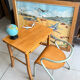 Bureau enfant Baumann en bois et chaise Hitier vintage