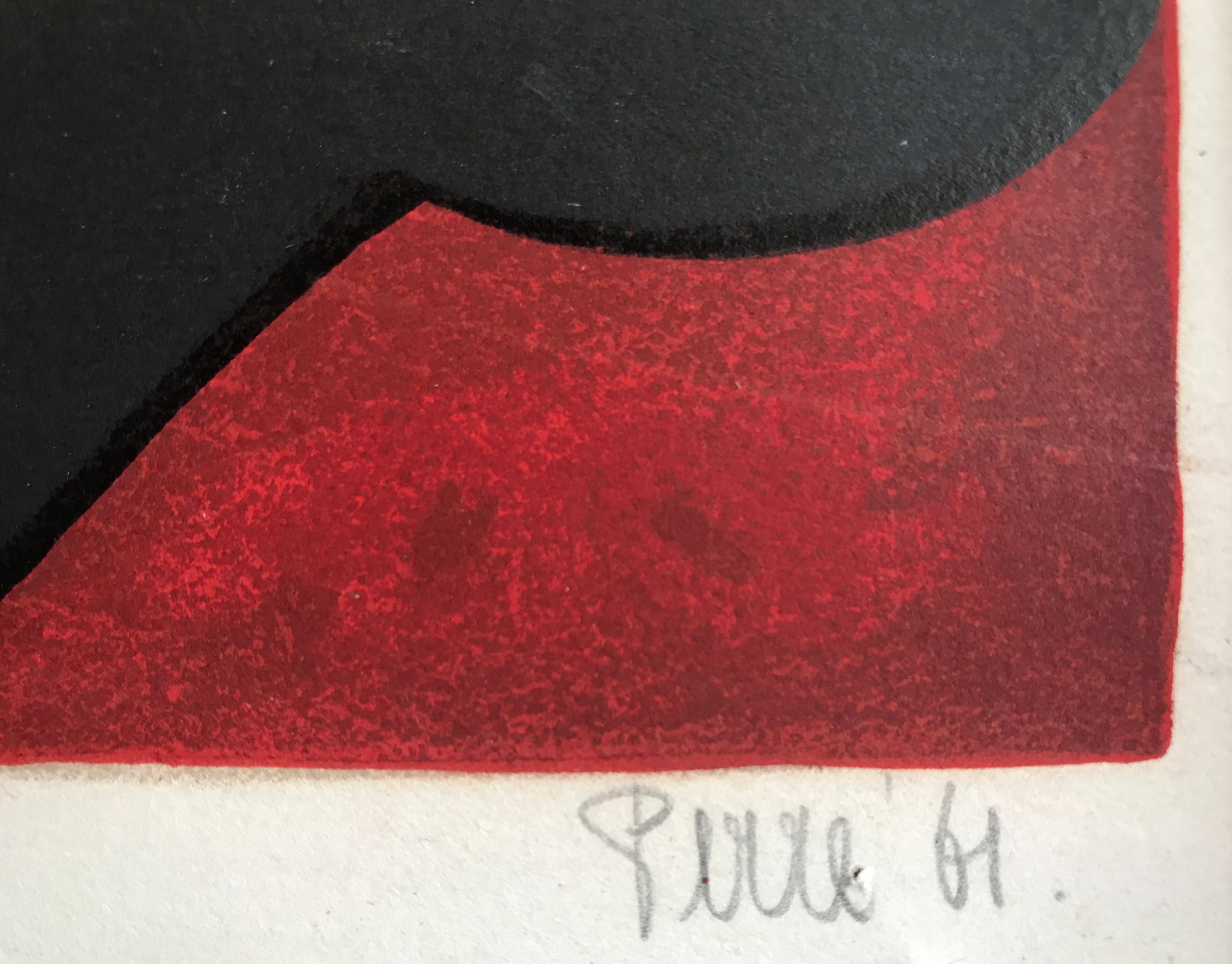 Original lithograph signed by Danièle PERRÉ (1924-2009) Abstract composition, 1961.