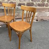 set of 4 Viennese chairs curved wood baumann Restaurant Paris bistro