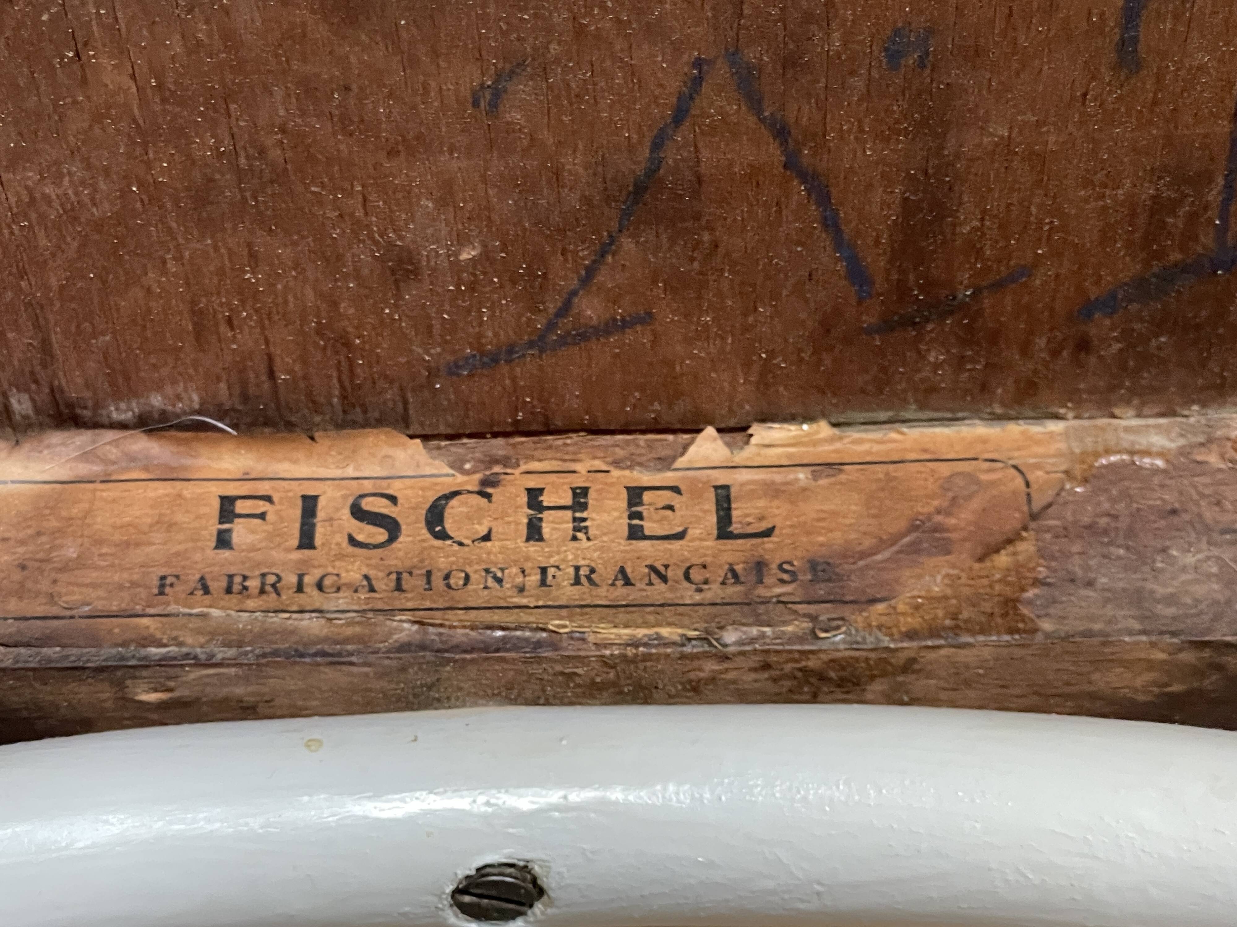 Set of 3 FISCHEL stamped bentwood bistro chairs from 1920-40.