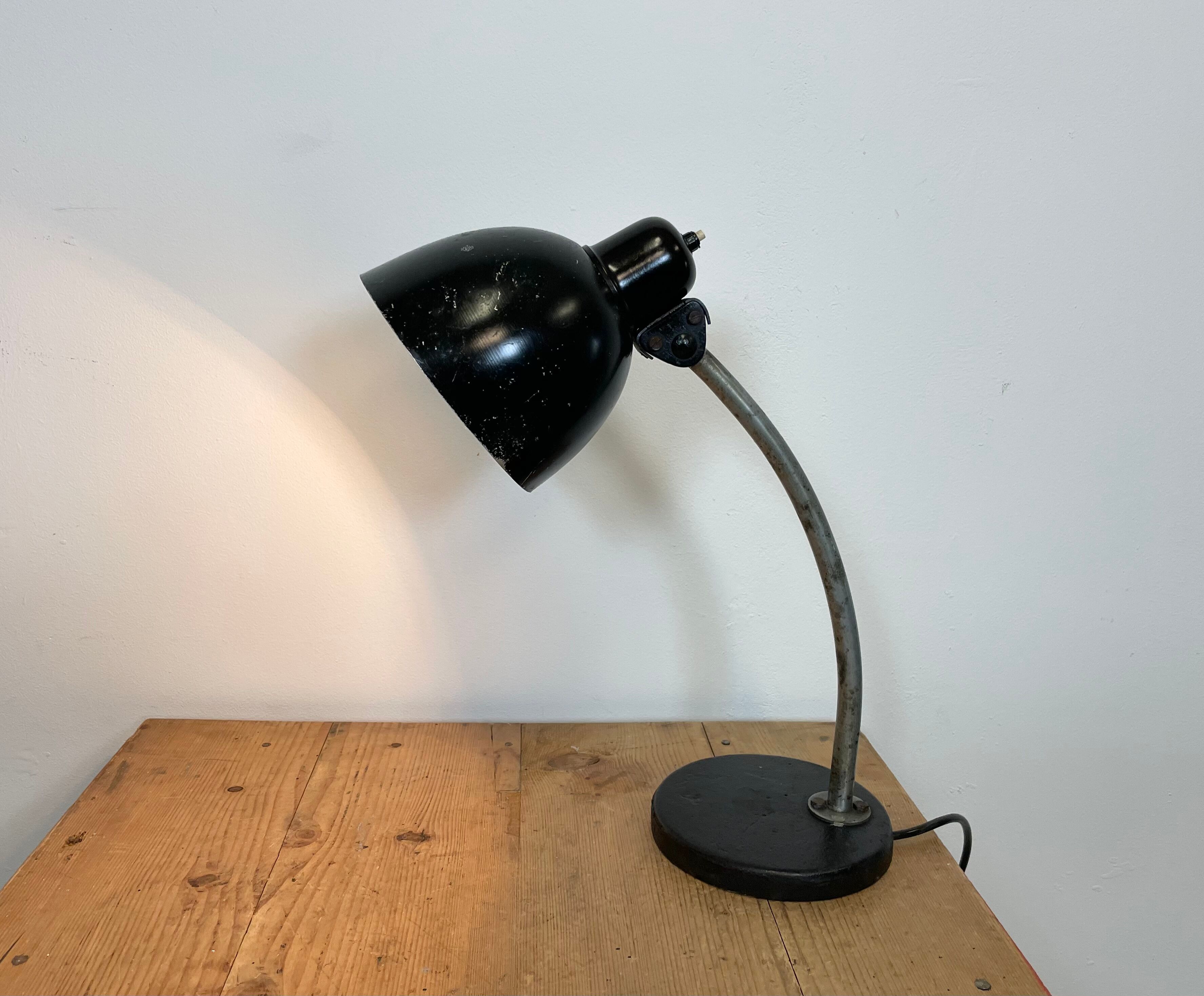 Black industrial table lamp, 1950s