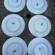 Set of 9 flat plates in iron earth St Amand and Hamage