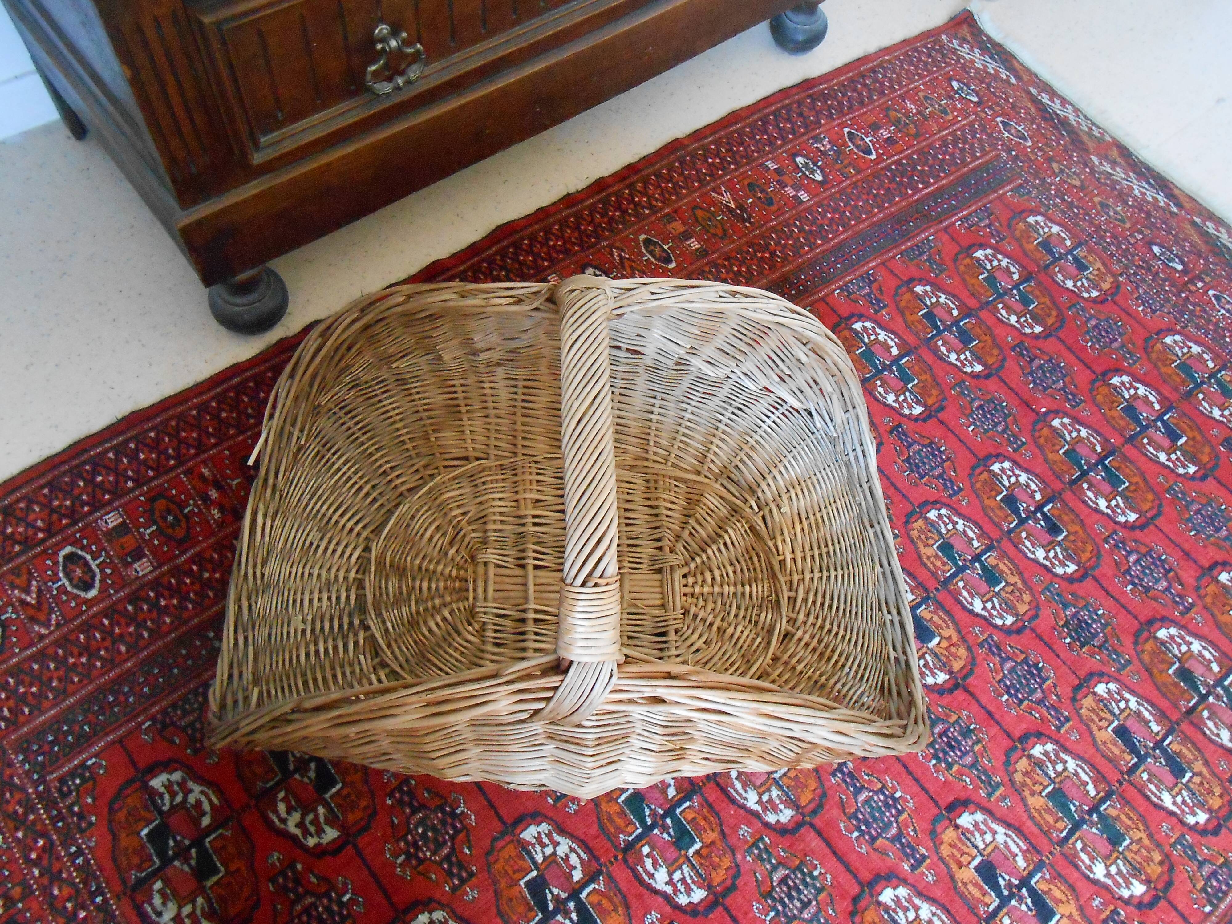 Wicker wood storage basket