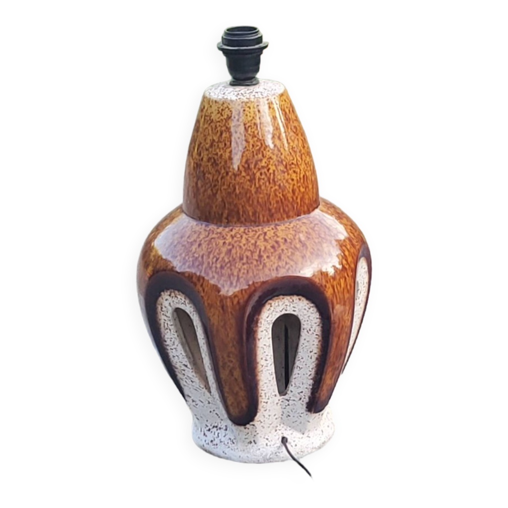 Pied de lampe en Céramique "D.PRIOTON" | Mi-Emmaüs