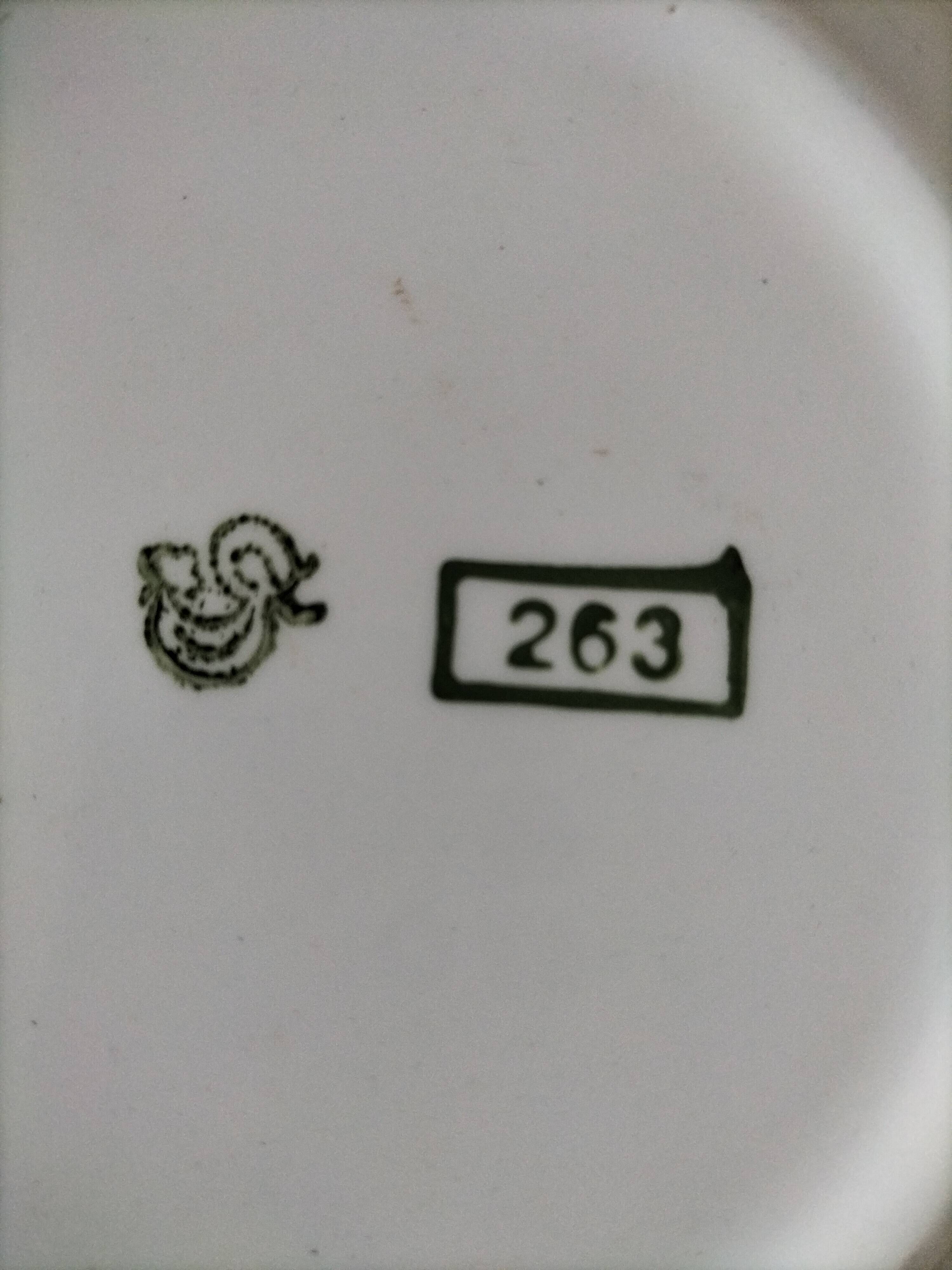 Set of 4 vintage navy blue soup plates