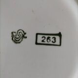 Set of 4 vintage navy blue soup plates