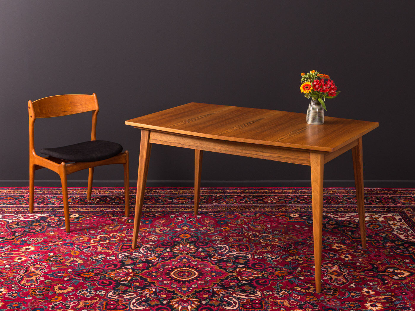 Walnut dining table from the 1950s
