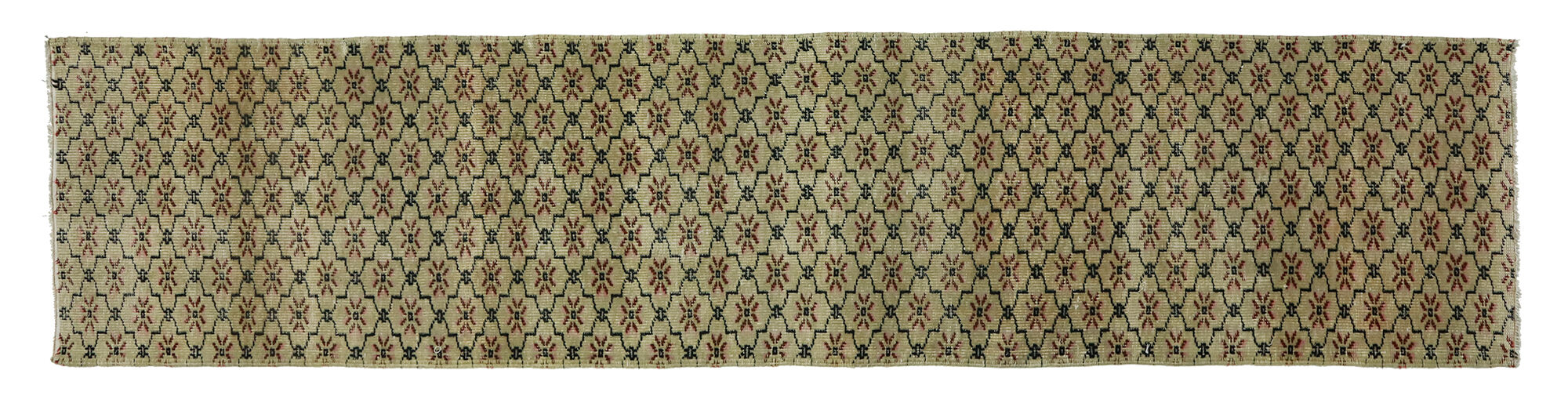 Anatolian handmade vintage rug 340 cm x 77 cm