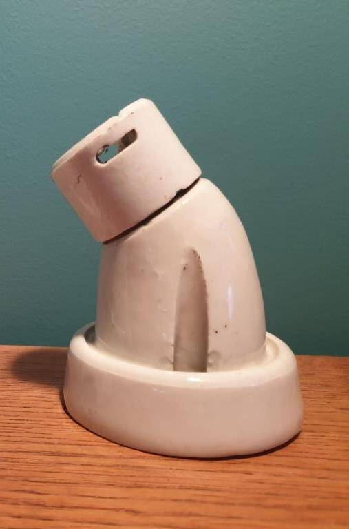 Minimalist elbow wall lamp Art Deco porcelain