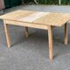 Table à manger scandinave rectangulaire extensible rénovée en pin massif br