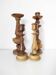 Set of 4 turned wooden candle holders