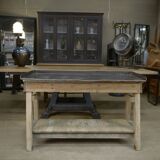 Industrial console table in fir and metal 1930