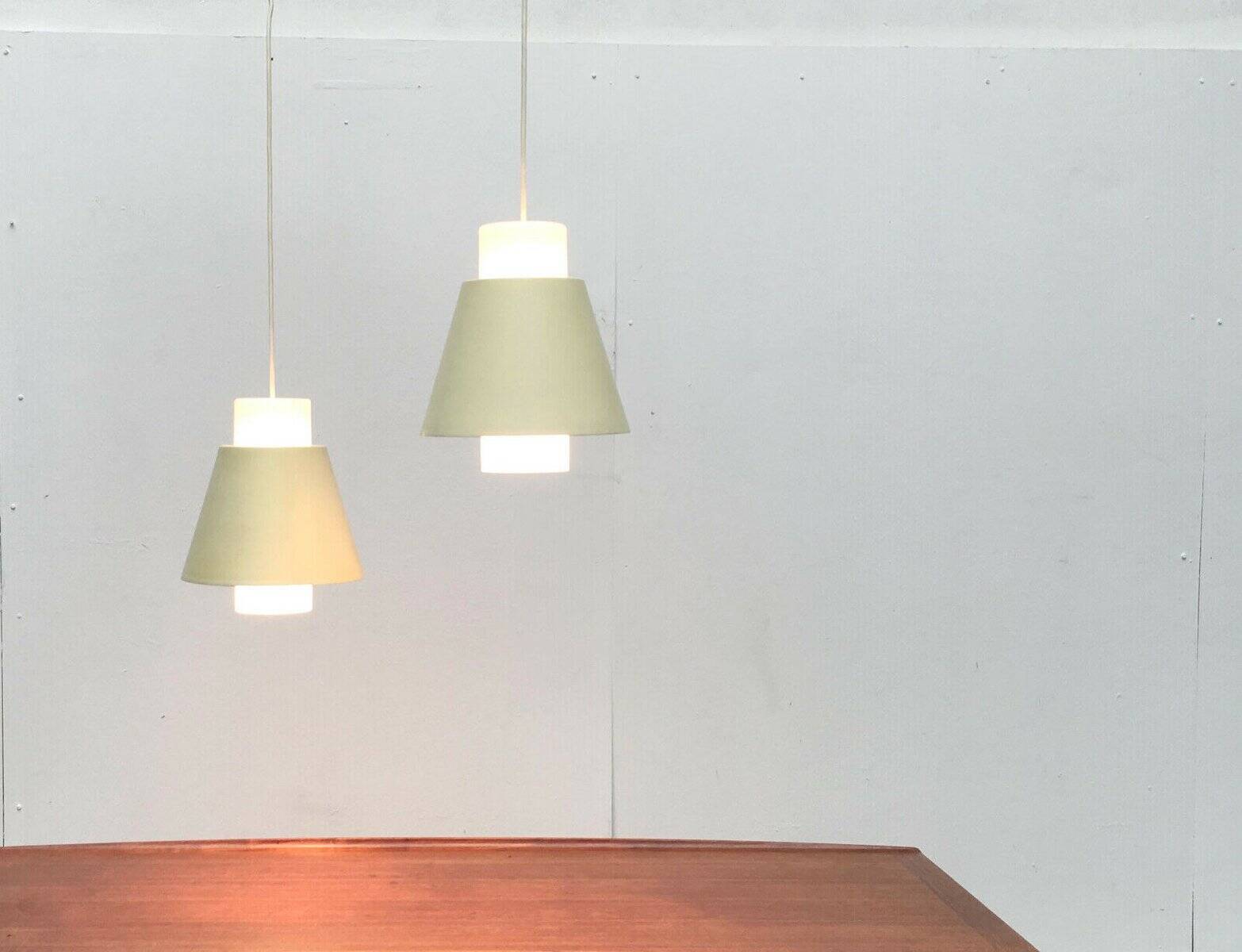 Glass and metal suspensions from the Mid-Century period, set of 2.