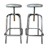 Paire de tabourets d'usine ajustables