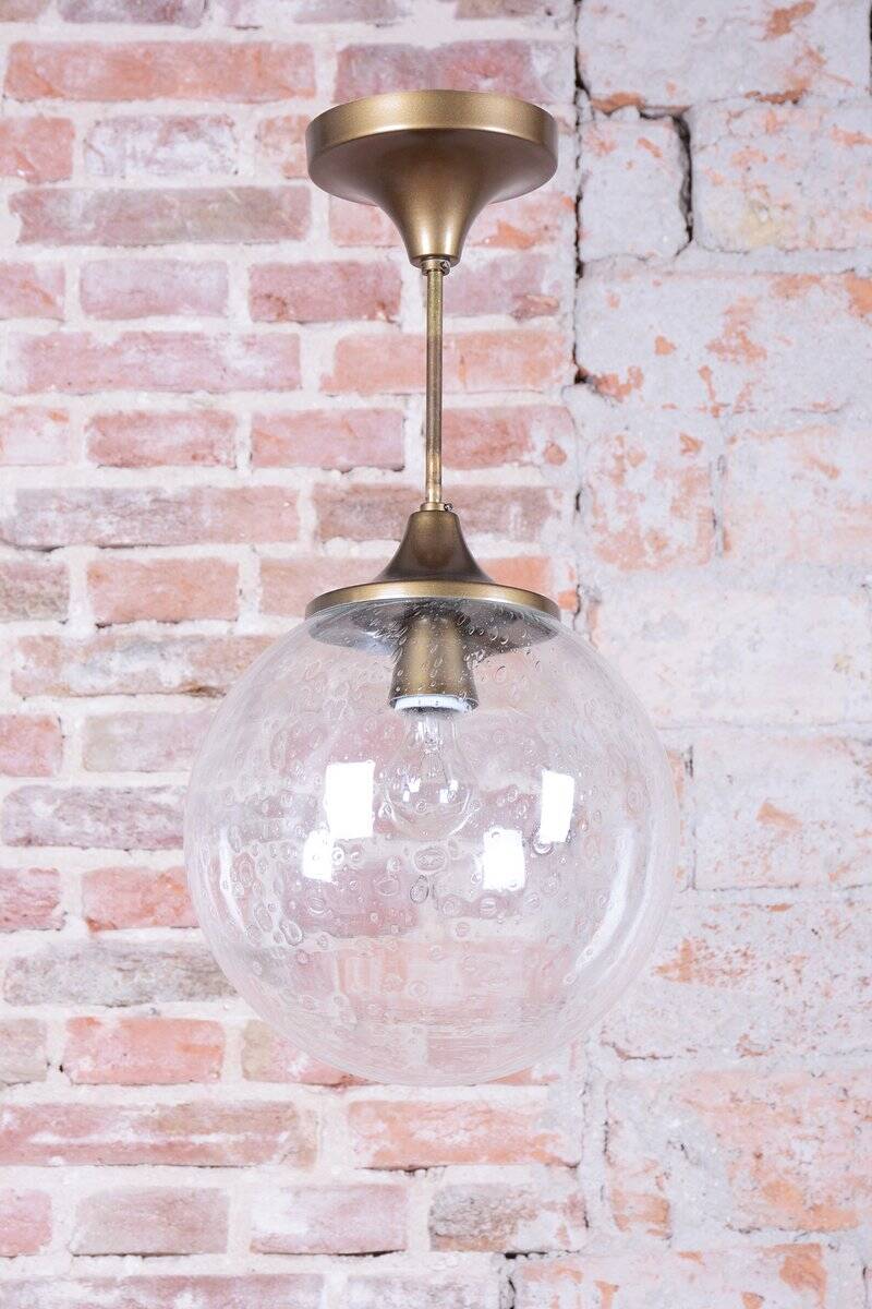 Mid-Century Chandelier in Brass and Glass, Czech, 1960s